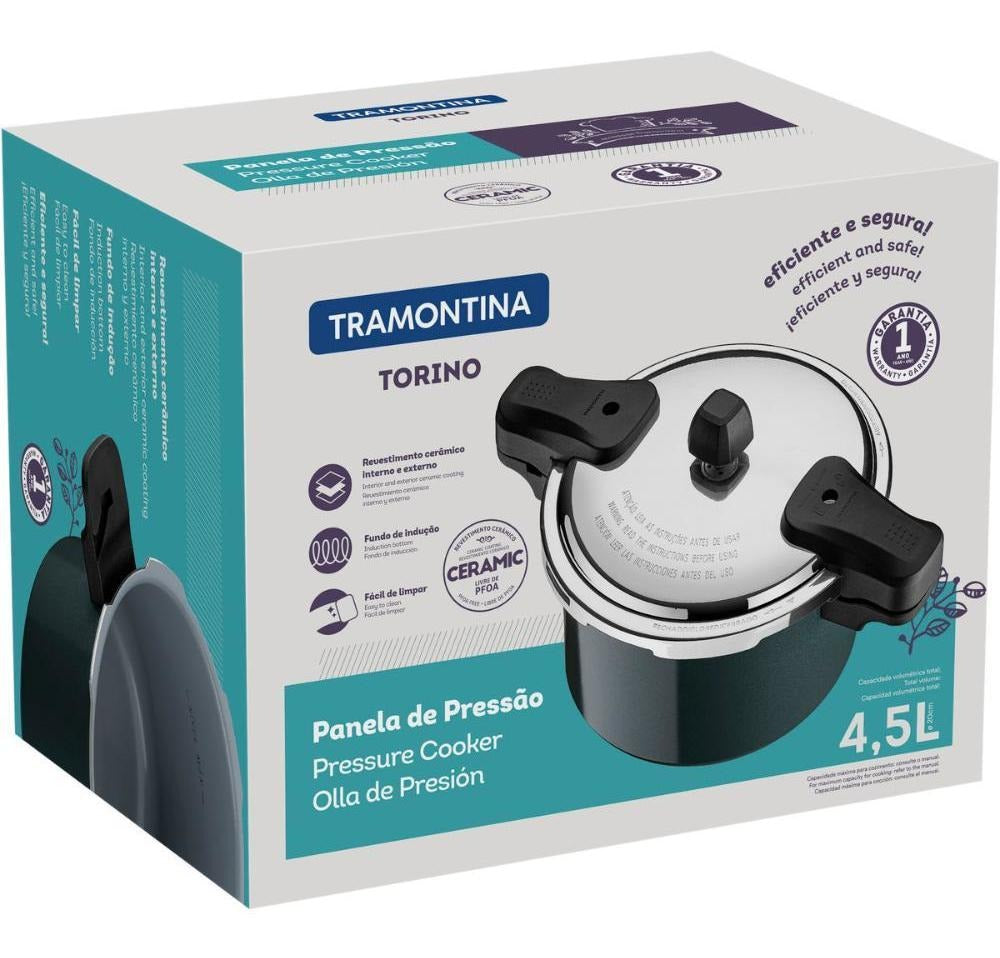 Panela De Pressão Torino Indução 20cm 4,5l Verde Tramontina