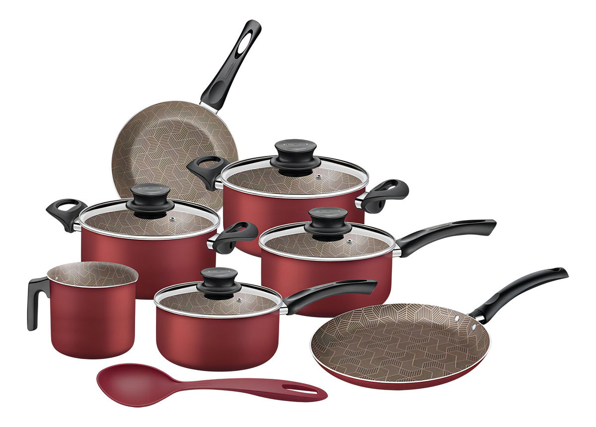 Jogo De Panelas Tramontina Paris Texure 7 Peças + Colher