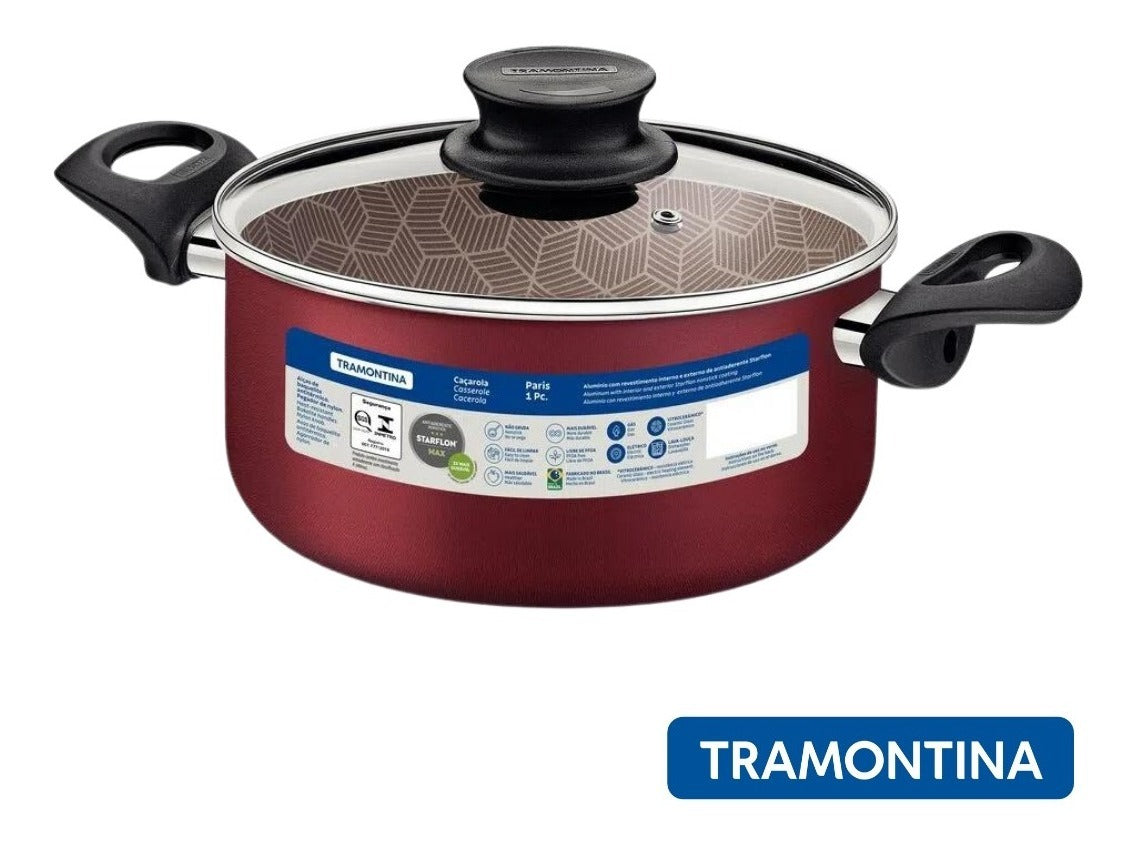 Caçarola Tramontina Antiaderente Paris 28cm Vermelho