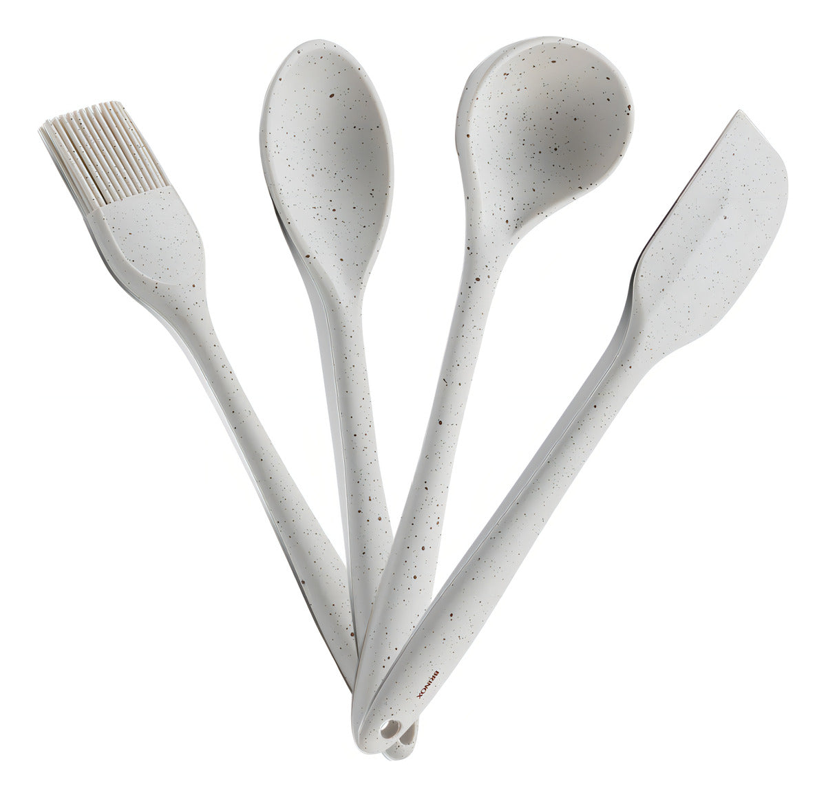 Kit Utensílios Cozinha Silicone Vanilla Flex 4 Peças Brinox Cor Branco