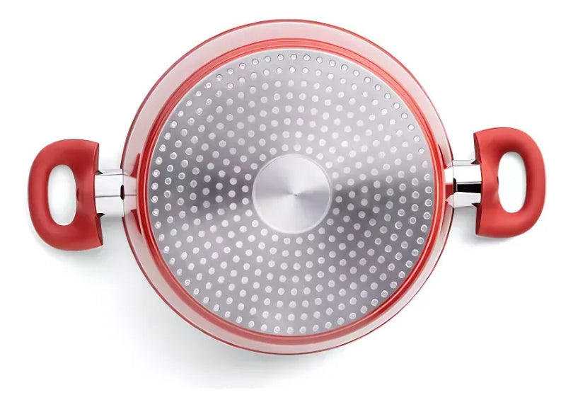 Jogo de Panelas 5 Peças Ceramic Life Optima Vermelho Carmin com Fundo de Indução - Brinox