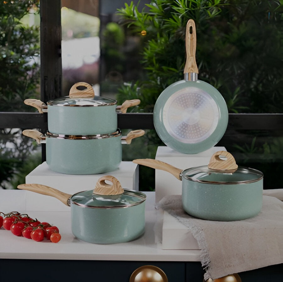 Jogo Panelas Brinox Indução Ceramic Life Botanika Kit 6 Pçs Cor Verde