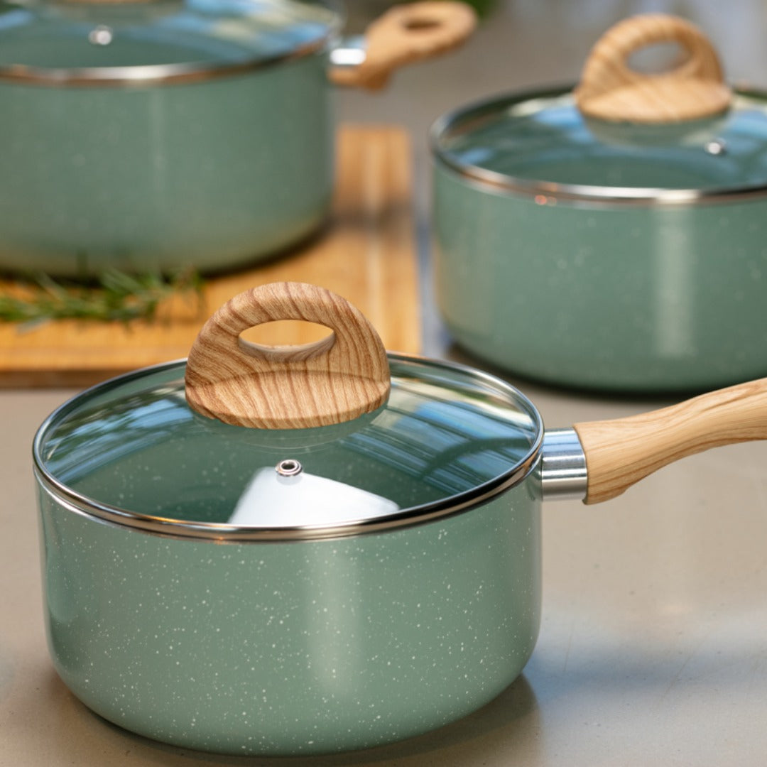 Jogo Panelas Brinox Indução Ceramic Life Botanika Kit 6 Pçs Cor Verde