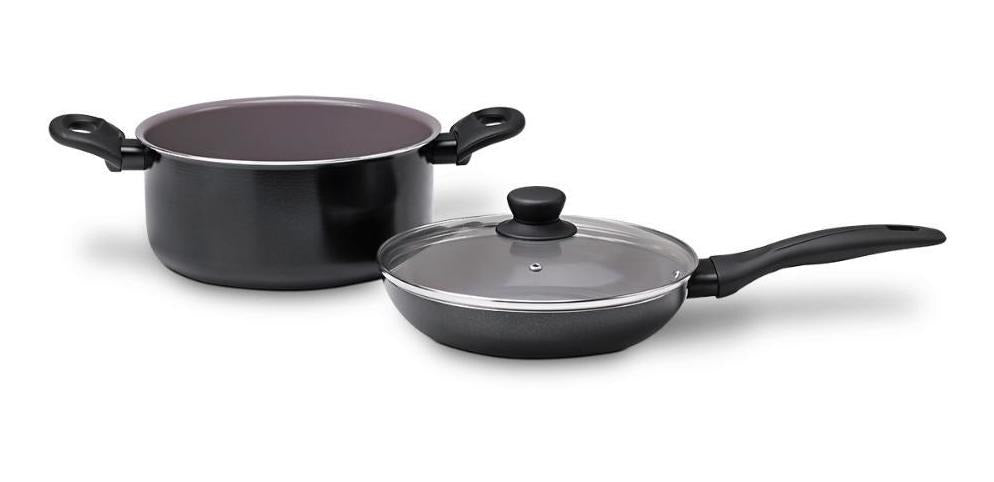 Jogo De Panelas 6 Peças Ceramic Life Tulip - Brinox Cor Preto