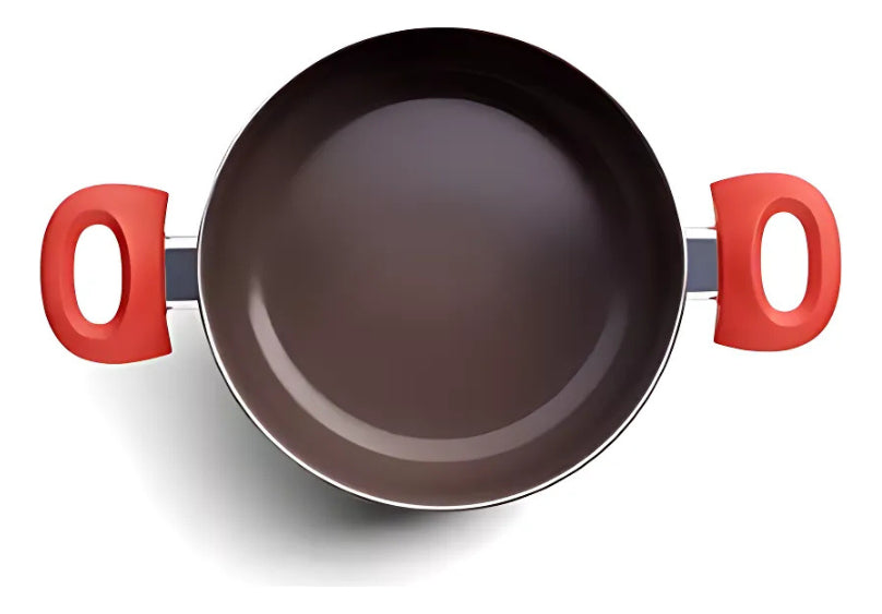 Jogo de Panelas 5 Peças Ceramic Life Optima Vermelho Carmin com Fundo de Indução - Brinox