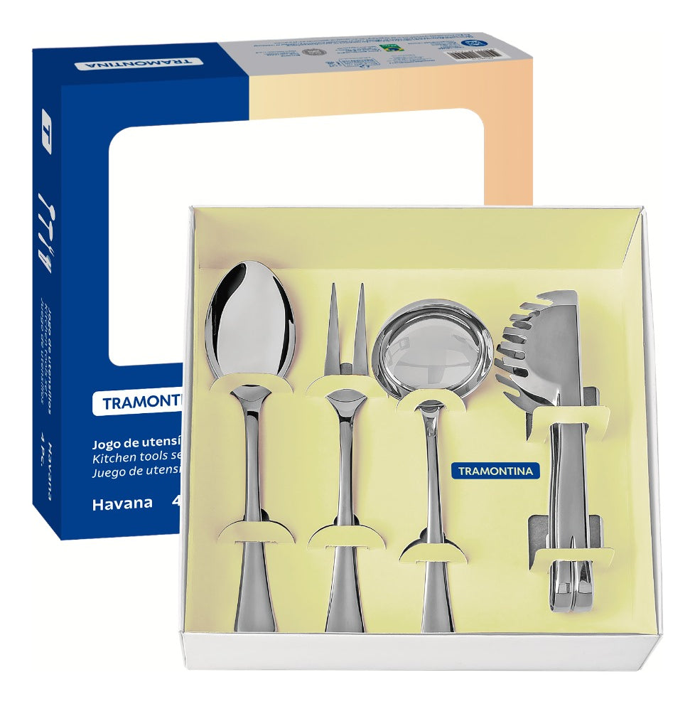 Jogo De Utensílios Tramontina Havana 4 Peças Cor Inox