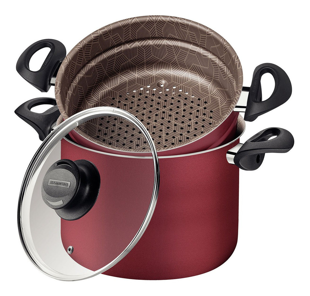 Coze Vapore Tramontina Paris Antiaderente 5,7 Litros 22cm Cor Vermelho