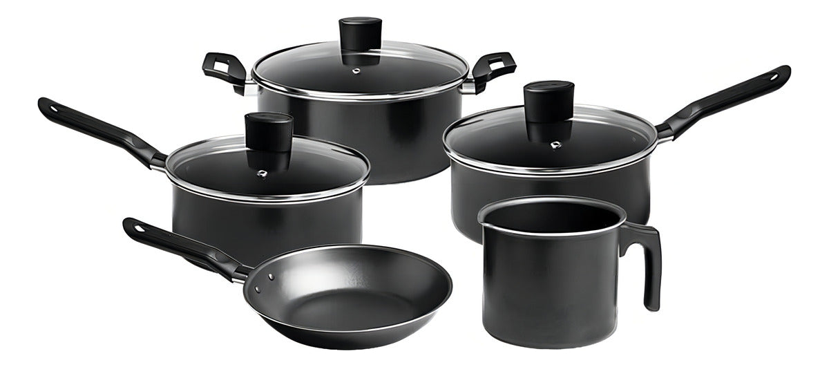 Conjunto Jogo Panela Antiaderente Brinox Preto Ebony 5 Peças