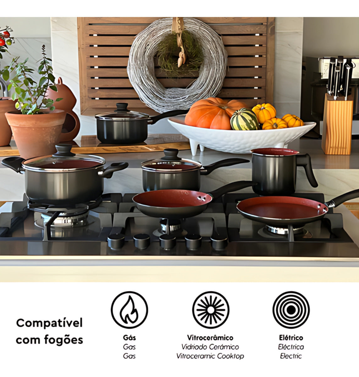 Jogo De 6 Panelas Cerâmicas Antiaderente Life Easy Brinox Cor Valor customizado