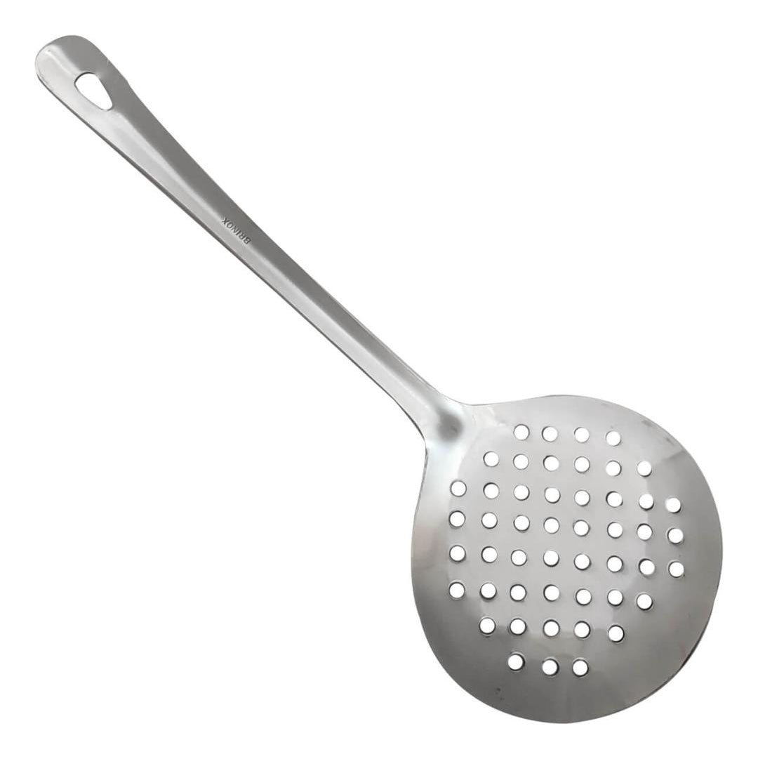 Kit 6 Escumadeiras 33cm Aço Inox Para Frituras Espumadeiras