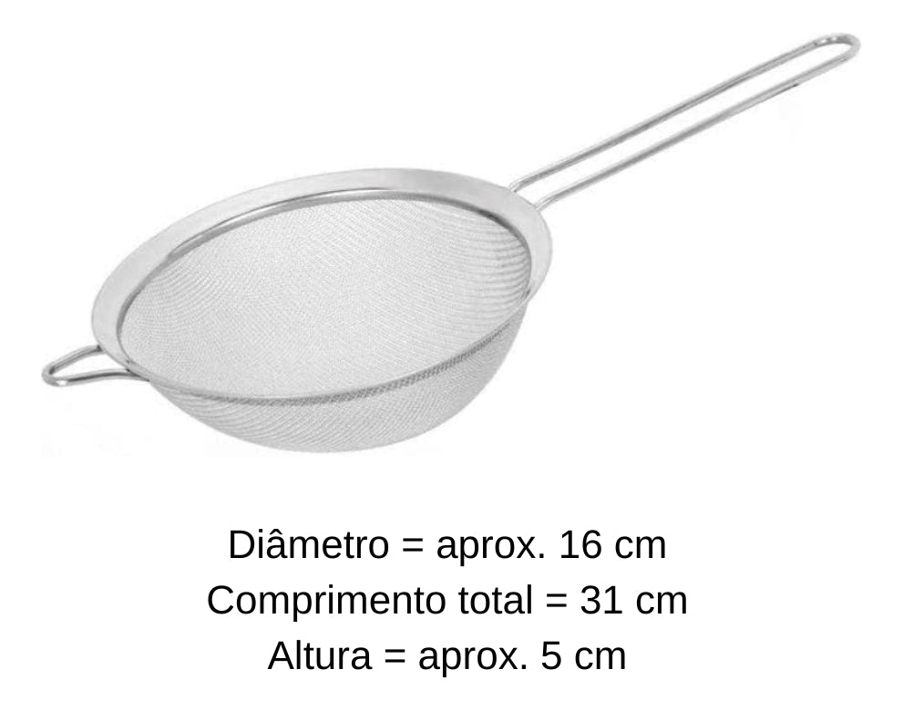 Peneira Aço Inox Ø16 Cm Top Pratic Brinox Cod 2202-326