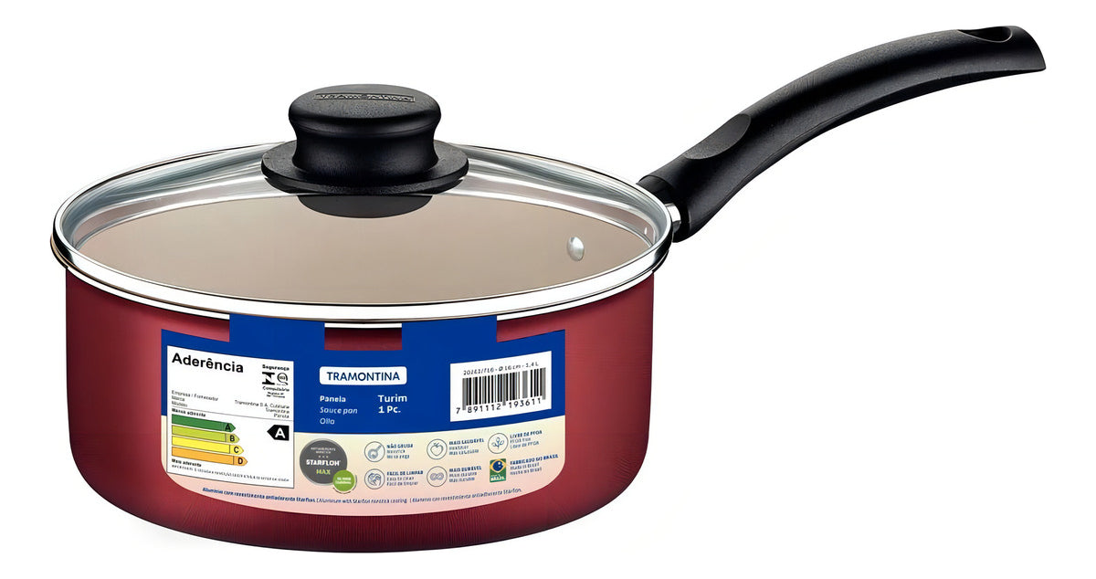 Panela Tramontina Turim Alumínio Antiaderente 18cm 2 Litros