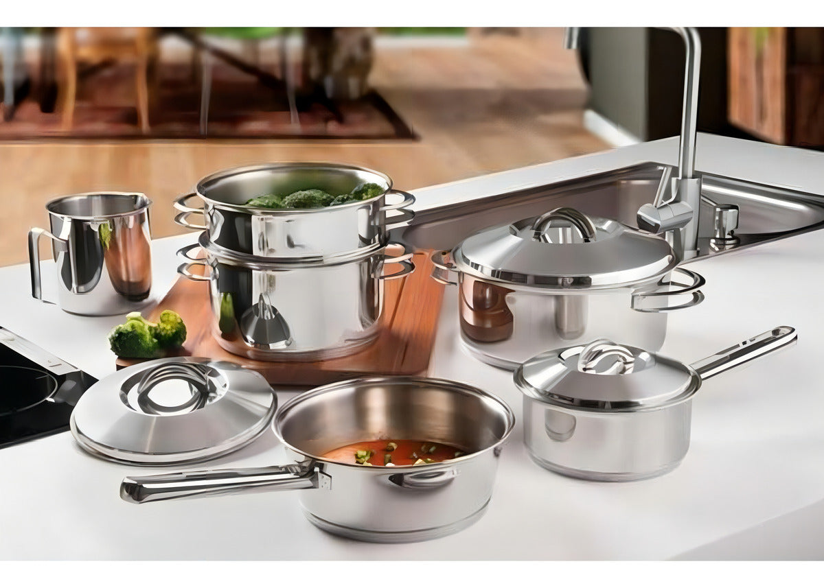 Jogo De Panelas Tramontina Solar Inox 6 Peças - Indução, Fundo Triplo, Alta Performance E Durabilidade, Design Moderno E Prático Para Sua Cozinha