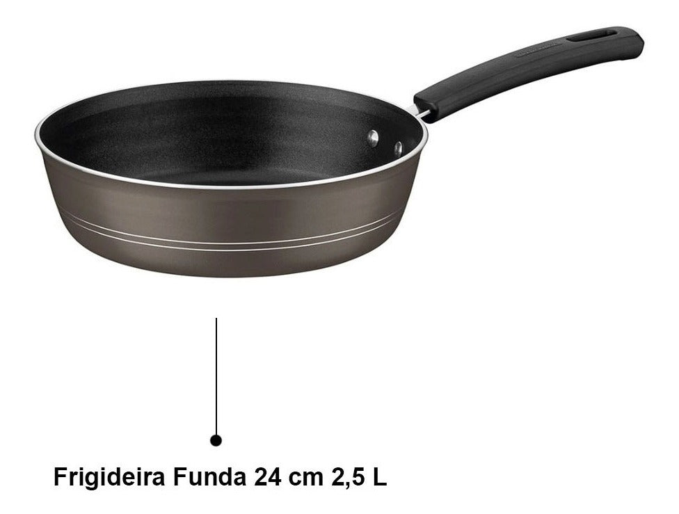 Jogo De Panelas Tramontina 5 Pçs Sicília E Utensílios 5pçs Cor Utensílios Vermelho