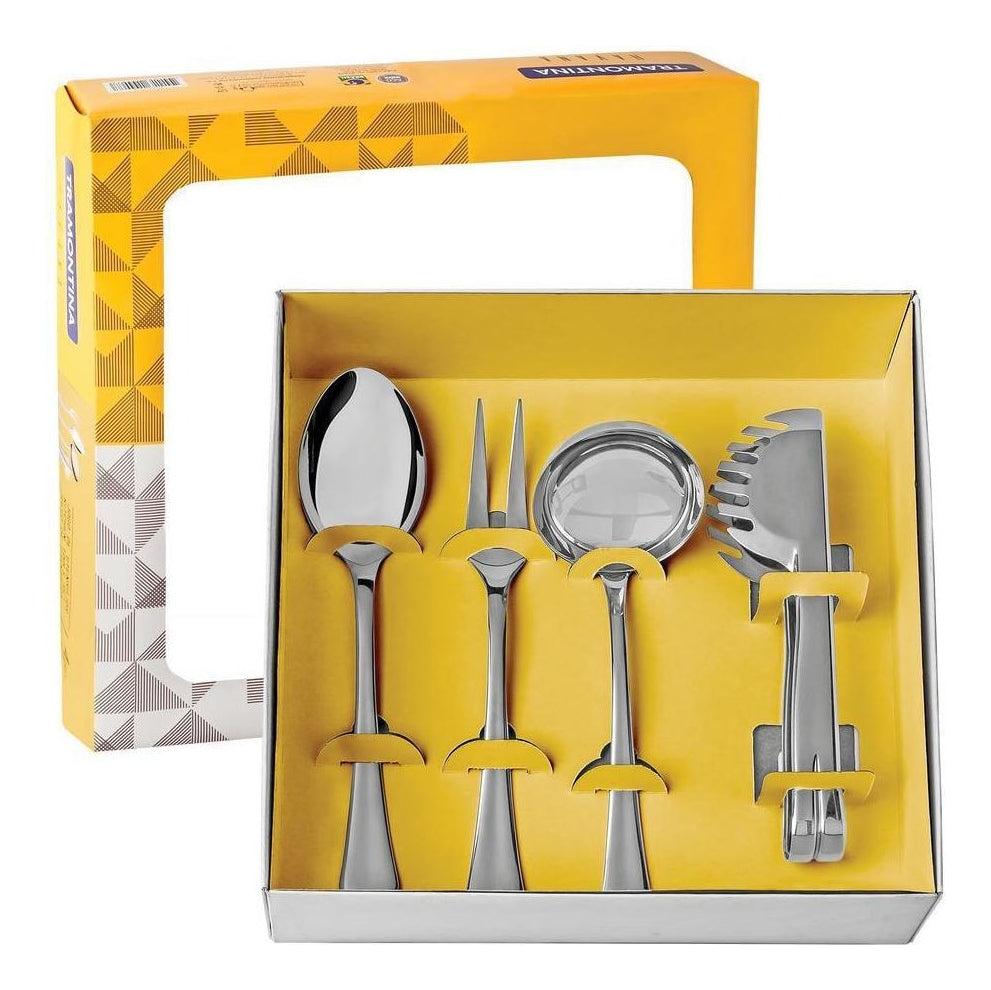 Jogo De Utensílios Tramontina Havana 4 Peças Cor Inox