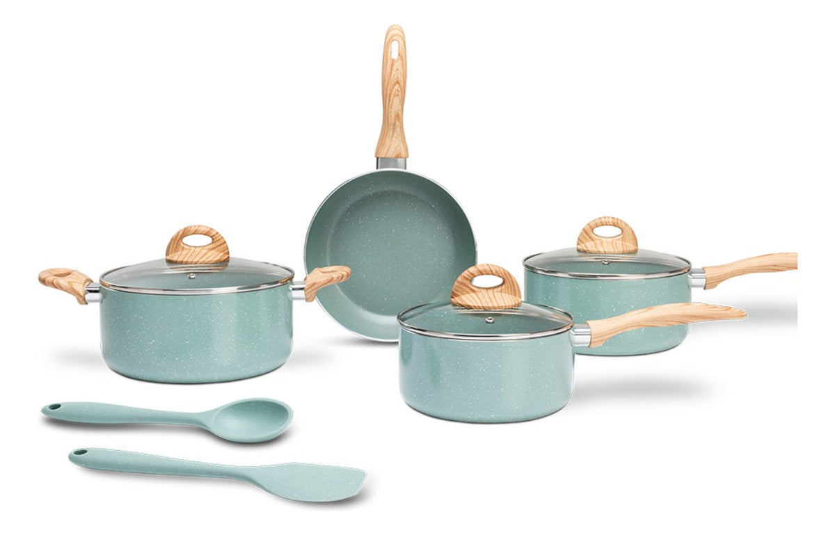 Jogo Panelas Brinox Indução Ceramic Life Botanika Kit 6 Pçs Cor Verde