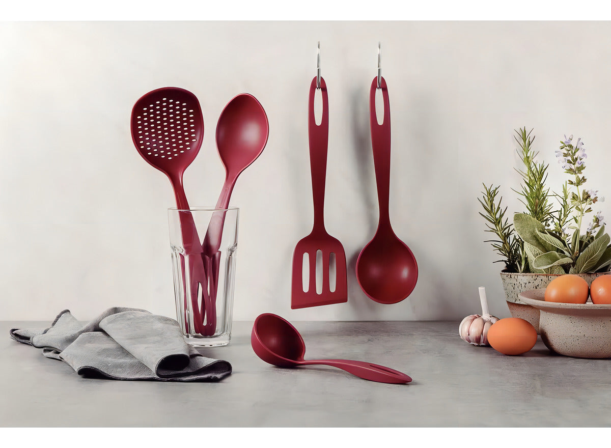 Tramontina Ability jogo utensílios em nylon vermelho 5 pçs