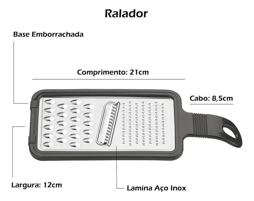 Tramontina Easy jogo de utensílios em aço Inox 5 peças cor preto