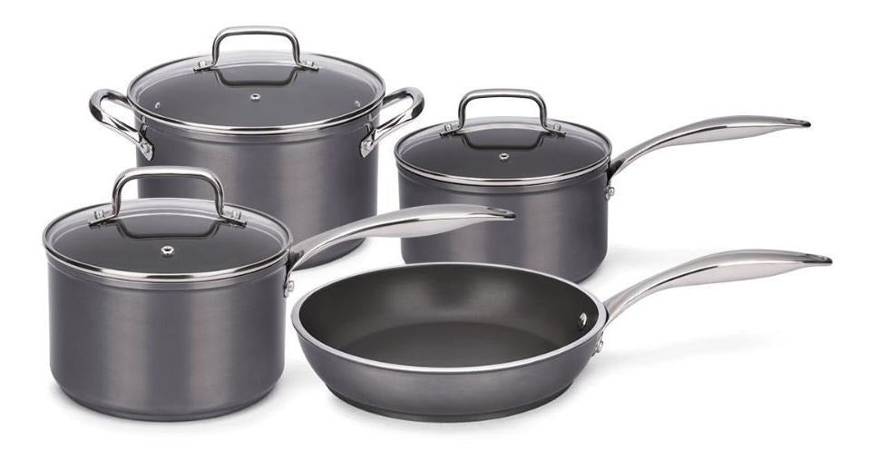 Jogo De Panelas Antiaderente Ceramic Unique Indução 4 Peças Cor Cinza