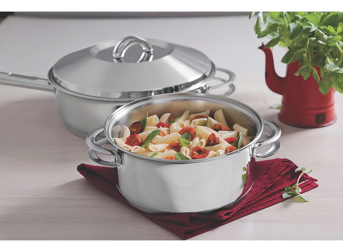 Jogo De Panelas Tramontina Solar Inox 6 Peças - Indução, Fundo Triplo, Alta Performance E Durabilidade, Design Moderno E Prático Para Sua Cozinha