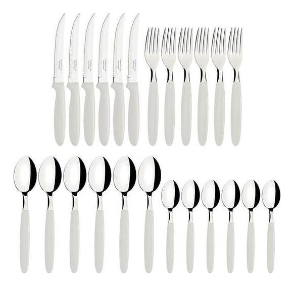 Faqueiro Tramontina Ipanema Inox 24 Pçs Serve Até 6 Pessoas Cor Branco