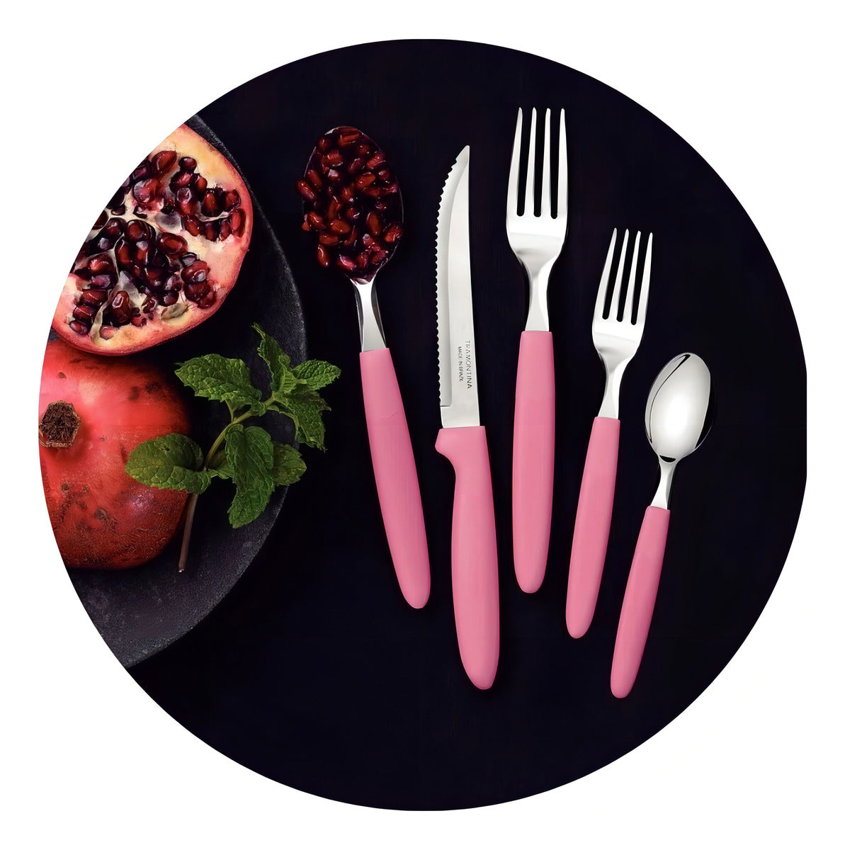 Faqueiro Inox Tramontina Ipanema 30 Peças Jogo De Talheres Cor Rosa