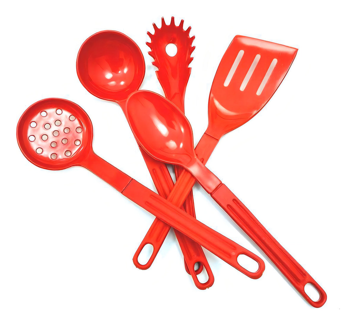 Jogo De Panelas Tramontina 5 Pçs Sicília E Utensílios 5pçs Cor Utensílios Vermelho