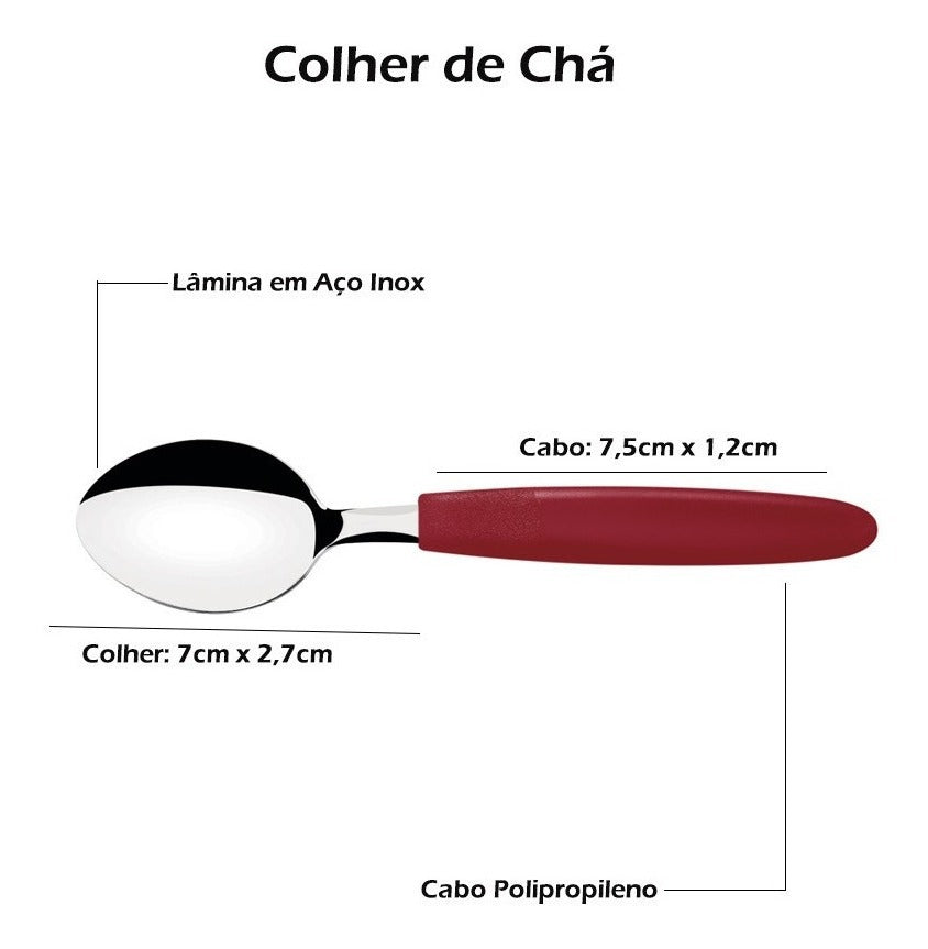 Faqueiro Inox Tramontina Ipanema 30 Peças Jogo De Talheres Cor Vermelho