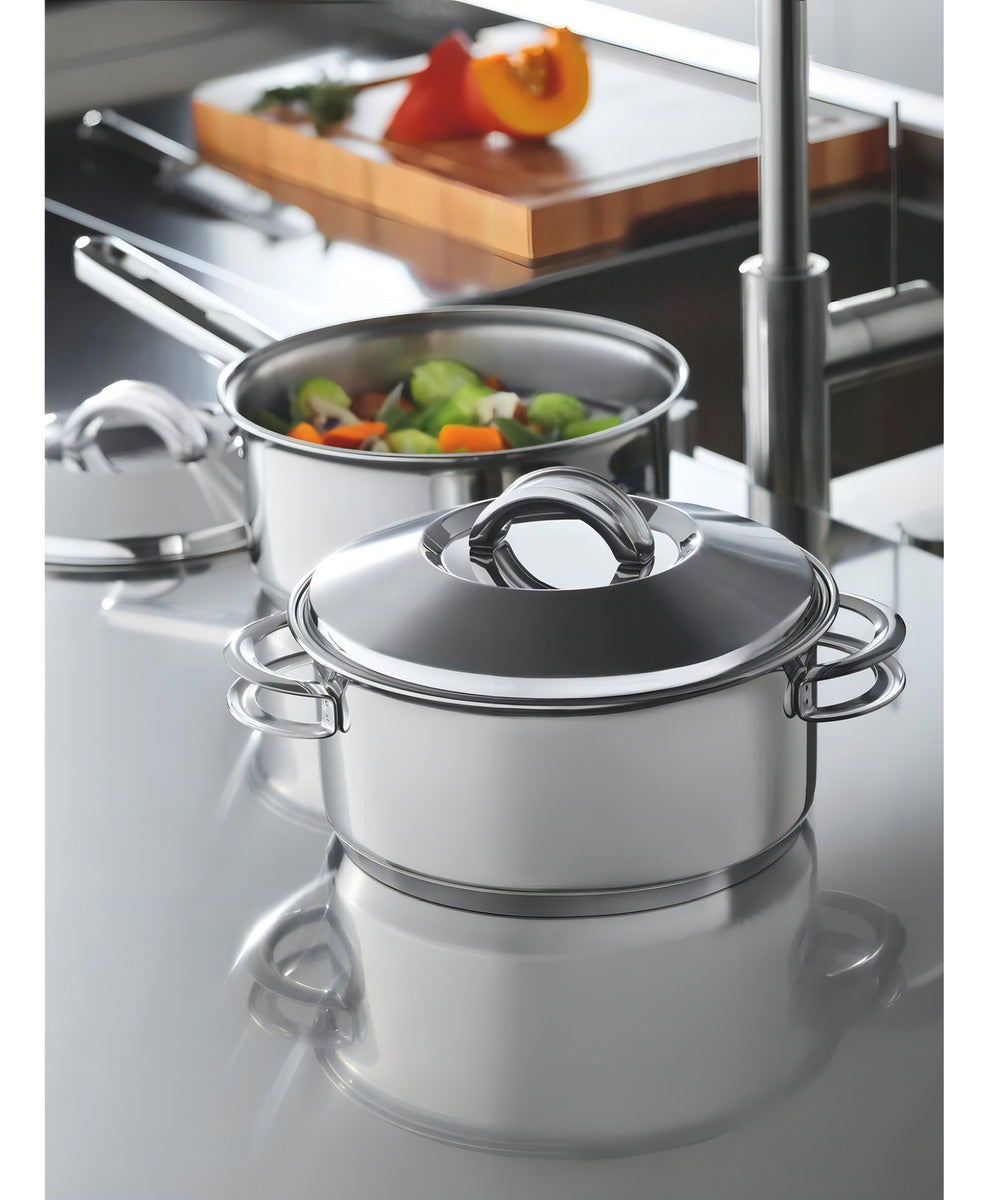 Jogo De Panelas Tramontina Solar Inox 6 Peças - Indução, Fundo Triplo, Alta Performance E Durabilidade, Design Moderno E Prático Para Sua Cozinha