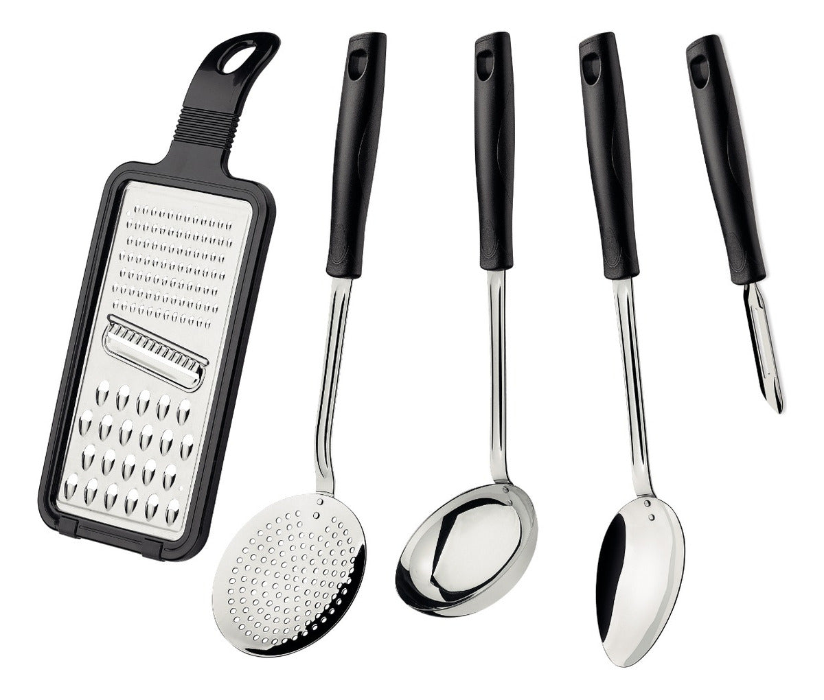 Tramontina Easy jogo de utensílios em aço Inox 5 peças cor preto