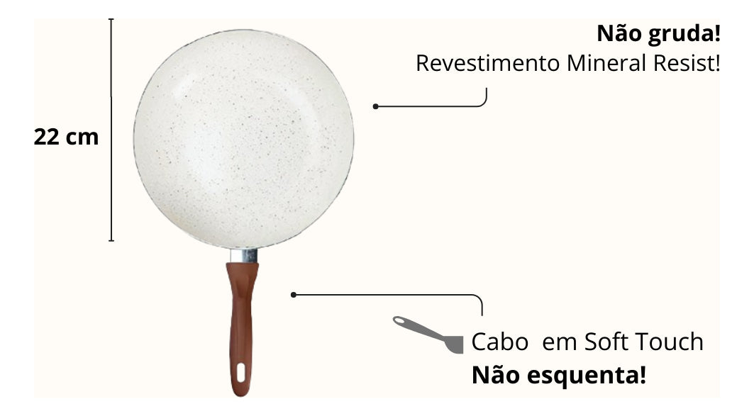 Jogo De Panelas 5 Peças Ceramic Life Vanilla Brinox