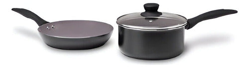 Jogo Panelas Revest Cerâmico Preto Easy 7 Pcs Preto Brinox