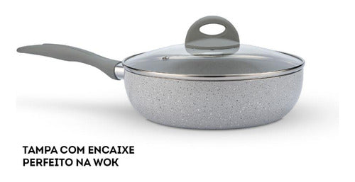 Jogo De Panelas 5 Peças Ceramic Life Marble Blend Brinox
