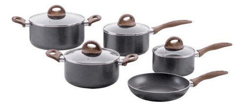 Jogo De Panelas Smart Plus 5 Pç Com Indução Granito Brinox