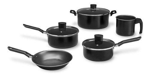Jogo De Panelas Antiaderentes Pretas 5 Peças Ebony - Brinox