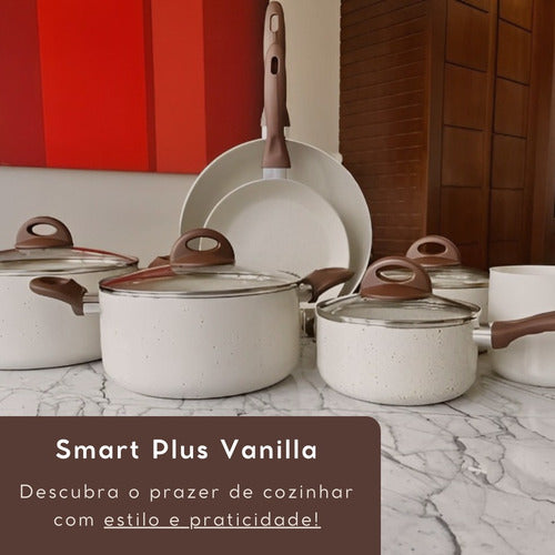Jogo Panelas Revest Cerâmica Smart Plus 6pcs Vanilla Brinox