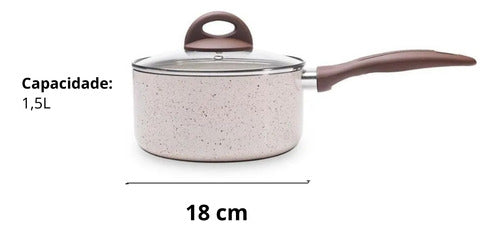 Panela Tampa 18cm Ceramic Life Granada Indução Brinox