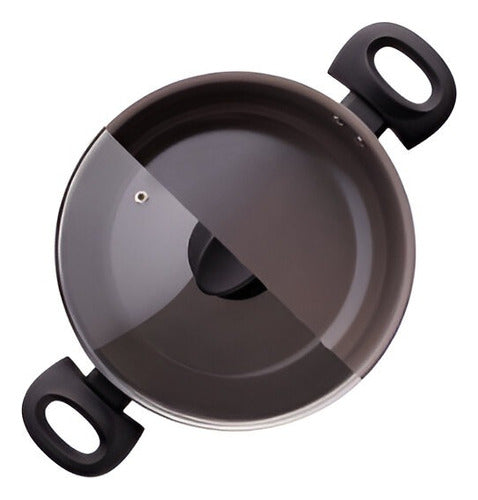 Jogo Panelas Revest Cerâmico Preto Easy 7 Pcs Preto Brinox