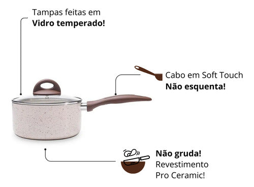 Panela Tampa 18cm Ceramic Life Granada Indução Brinox