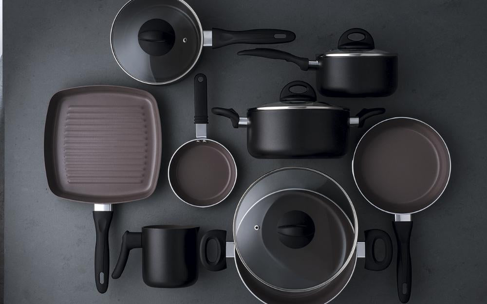 Jogo De Panelas Brinox Ceramic Life Smart Plus 8 Peças Preto