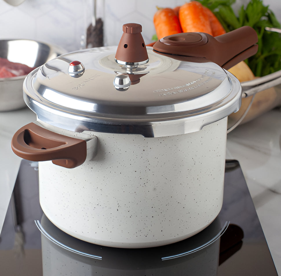 Brinox Pressure Panela de Pressão Revestimento Cerâmica Indução 4,2L cor Vanilla