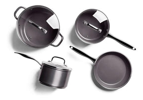 Jogo De Panelas Antiaderente Ceramic Unique Indução 4 Peças Cor Cinza