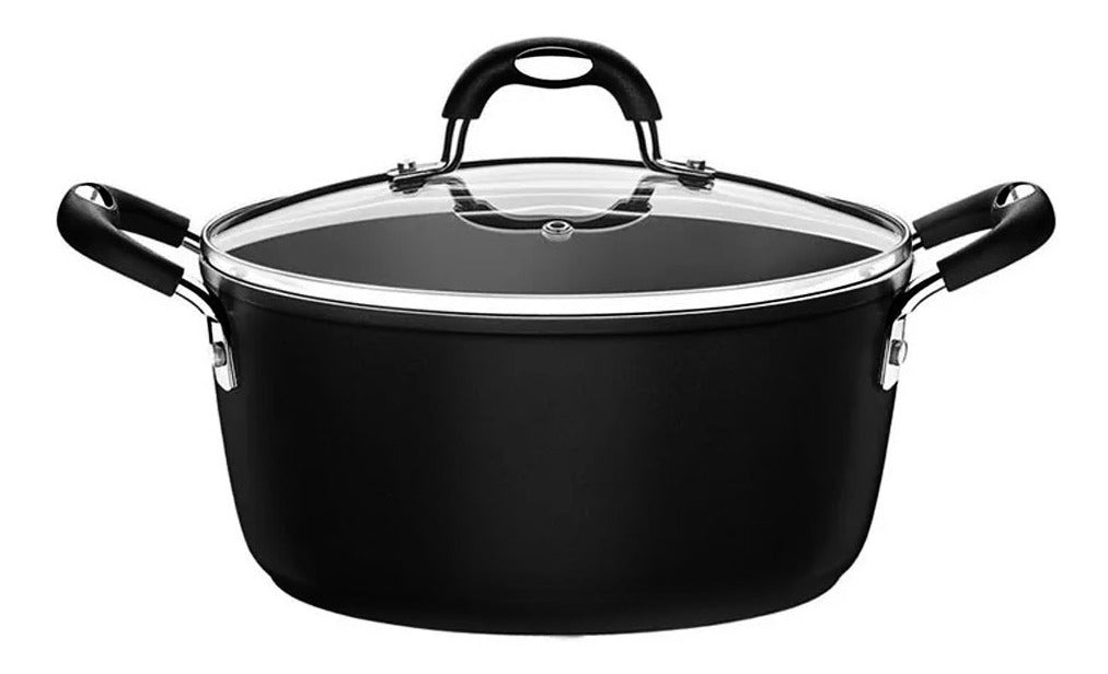 Jogo de Panelas Tramontina Mônaco em Alumínio com Revestimento Interno e Externo em Starflon Premium Preto 05 Peças