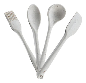 Kit Utensílios Cozinha Silicone Vanilla Flex 4 Peças Brinox Cor Branco