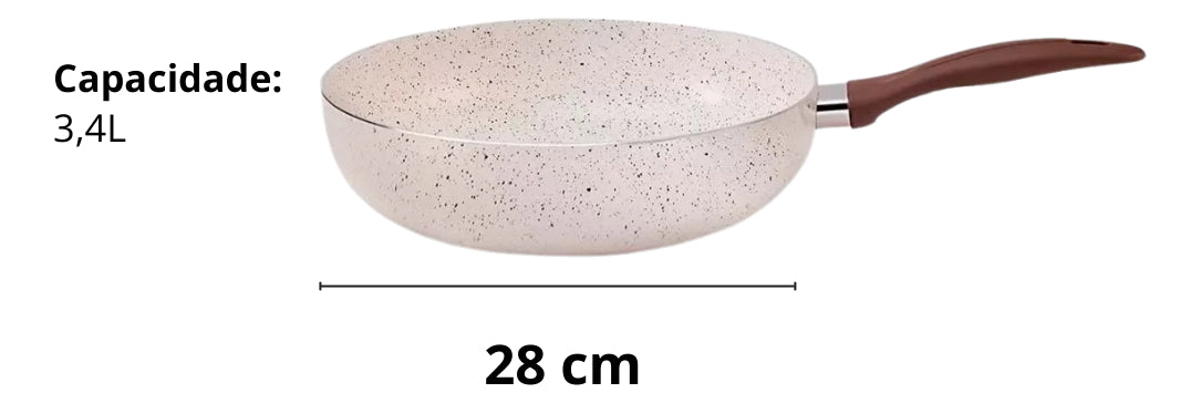 Frigideira Wok 3,4l Indução 28 Cm Diâmetro Vanilla Brinox