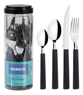 Faqueiro Inox 24 Peças Preto Brinox Riviera