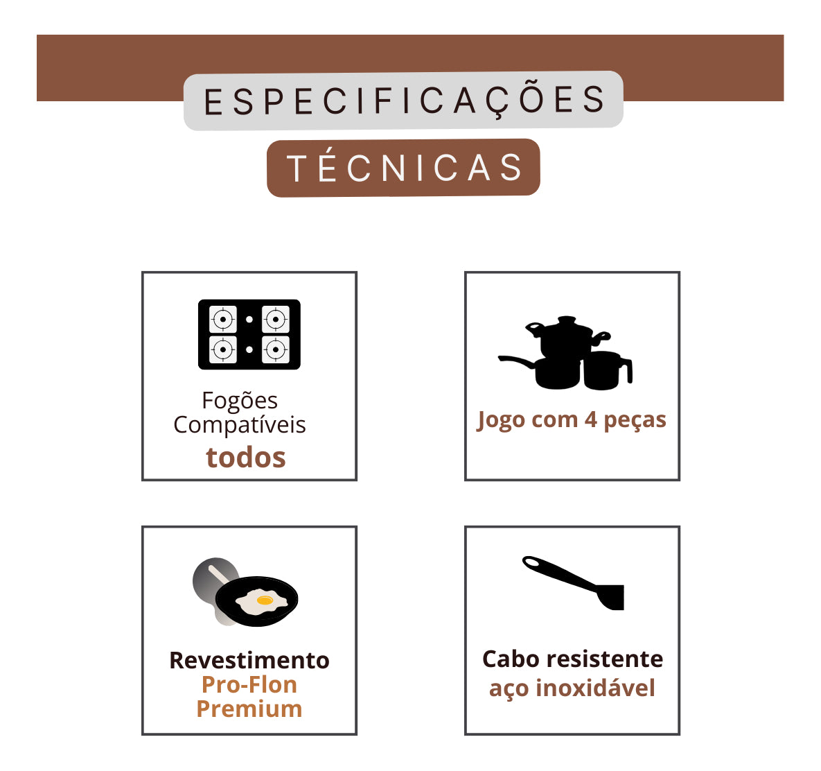 Jogo De Panelas Com Fundo De Indução 4 Peças Copper Brinox Cor Cobre