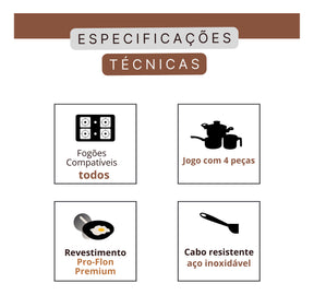 Jogo De Panelas Com Fundo De Indução 4 Peças Copper Brinox Cor Cobre