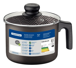 Fervedor Tramontina Paris Alumínio Tampa De Vidro 14cm 1,9l Cor Chumbo