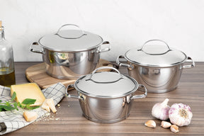 Jogo De Panelas Tramontina Inox Fundo Triplo Allegra 3 Pç